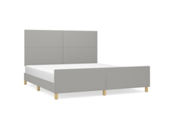 Bed Frame With Headboard, Bed Frames With Headboards Vidaxl Cinzeto Tecido (180 X 200 Cm)