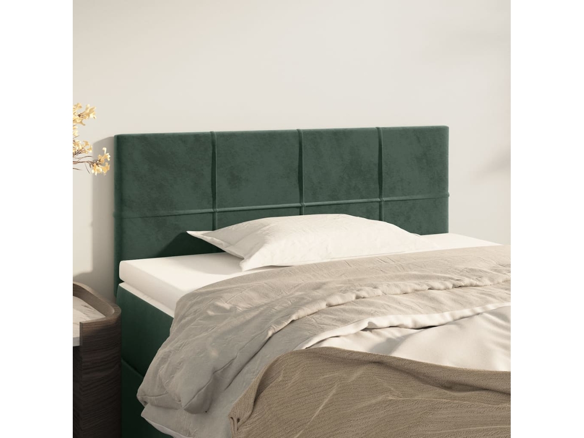 Cabecero de terciopelo 80x5x78/88 cm Verde oscuro