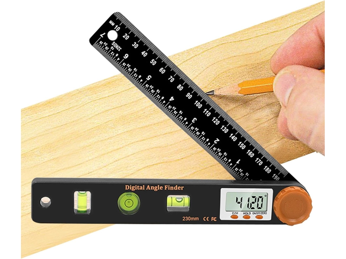 Transferidor Angle Finder Digital- Ferramenta De Medida Ângulo 7 Polegadas / 230 Mm Com Tela Lcd Régua