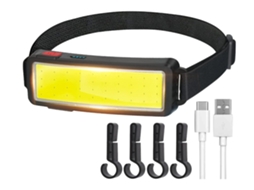 Farol Led Lanterna 1200 Lumen Usb Recarregável Cob Holofote Leve Farol À Prova D'Água Luz de Trabalho para Capacete Preto YIZHOOD