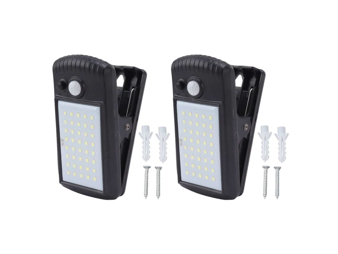 Luzes solares com clip sensor de movimento Ip65 2 modos impermeáveis para jardim, pátio | S/MARCA