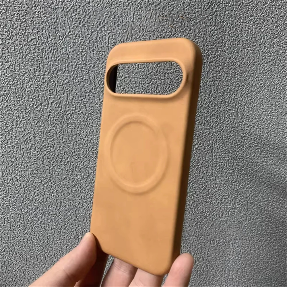 Capa Rígida Em Imitação De Pele De Carneiro (marrom, Google Pixel 9 Pro), Com Fixação Magnética.