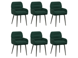 Maison Exclusive - Cadeiras De Jantar 6 Unid. Veludo Verde-escuro