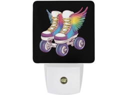 Patins de rodas com luz noturna, LED e sensor crepuscular.