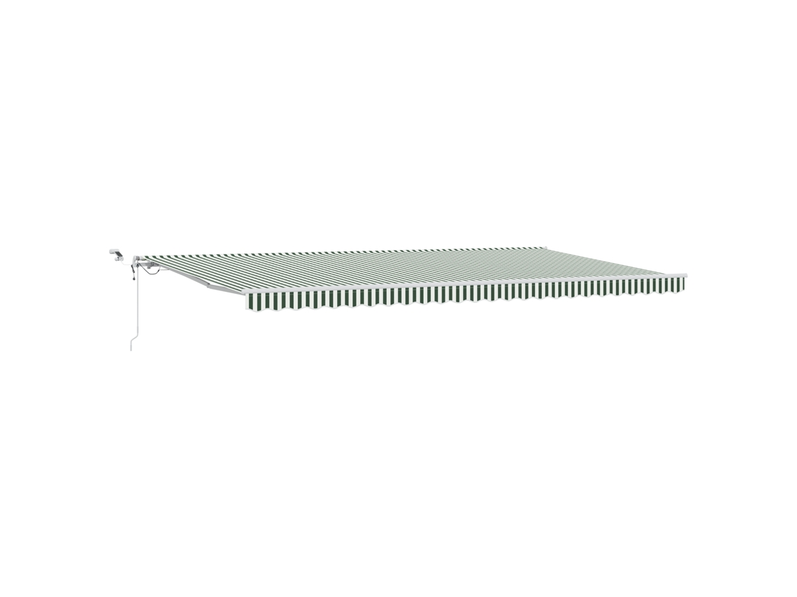 Toldo Retrátil Automático Com Led Verde E Branco Vidaxl Verde Acrílico (600 X 350 Cm)