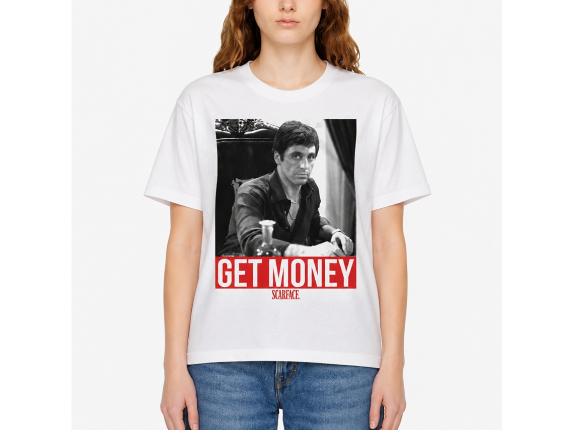 Rockinstone Scarface Movie Get It White Adult T-shirt Size:s