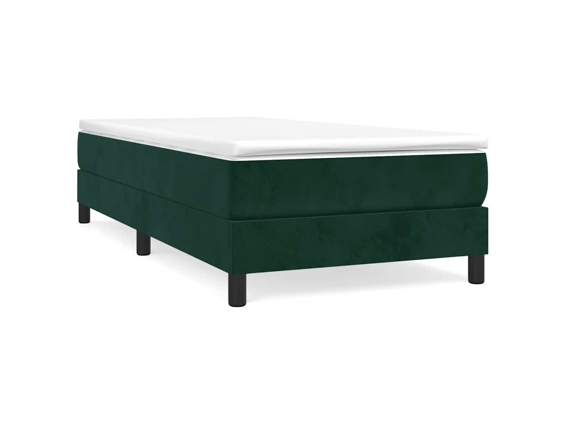 Cama com Molas/colchão 90x190 Cm Veludo Verde escuro MAISON EXCLUSIVE