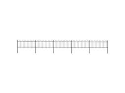 Vidaxl Cerca De Jardim Com Arco Superior Em Aço 838x80 Cm Preta