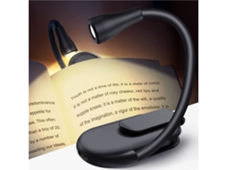 (preto) Luz De Leitura Recarregável Via Usb Com 3 Temperaturas De Cor Ajustáveis E Clipe.