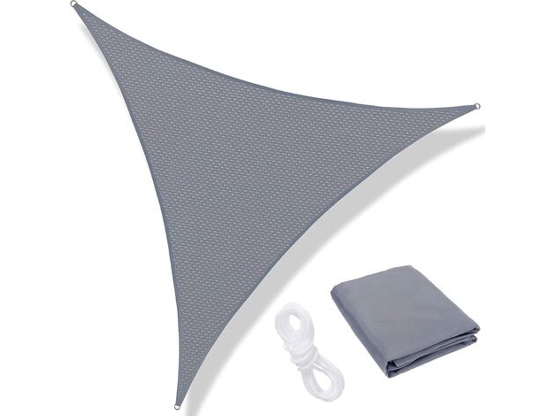 MEOIRUERY Toldo De Sombra Para Áreas Externas, Cor Cinza Frio, Triangular, Com Proteção Uv, Material Respirável, Tecido De Polietileno Resistente À Água, Acessó
