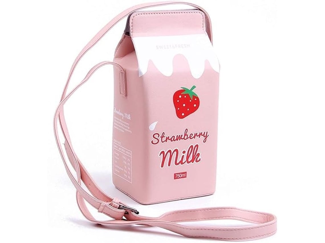 2026 bolsa Bandolera de Fresa para Mulheres, Carteira Móvel de Couro Pu, Bolsa de Ombro com Grande Capacidade para Uso Diário