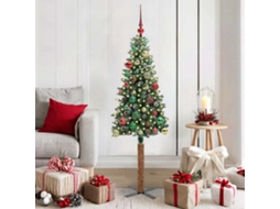 Vidaxl Árvore De Natal Slim Com 150 Leds Com Suporte Verde 150 Cm