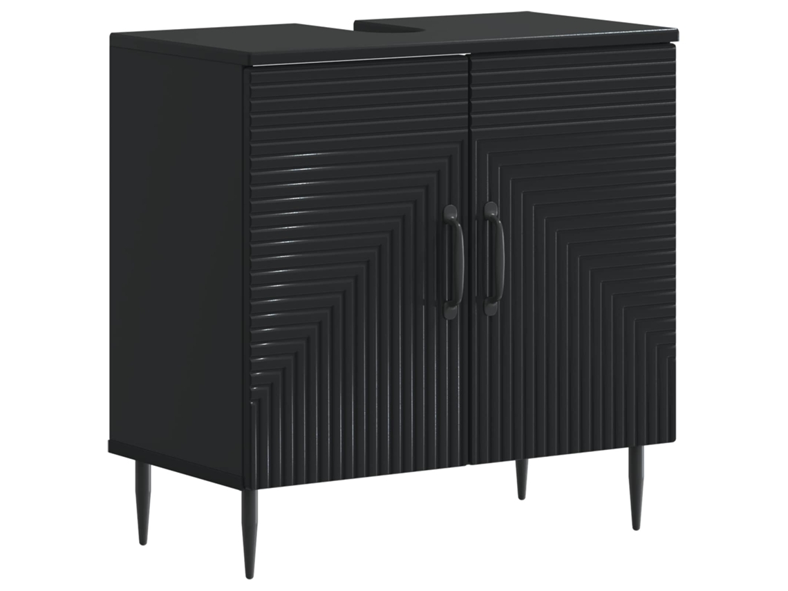 Vidaxl Armário Para Pia De Banheiro Haarlem Preto 59,5 X 31,5 X 59 Cm