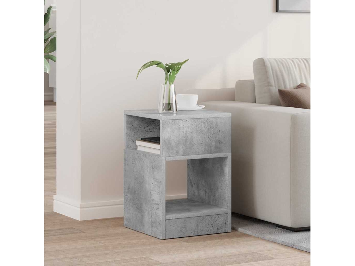 Vidaxl Mesa De Apoio Cinzento 30,5 X 30 X 45 Cm Derivados De Madeira