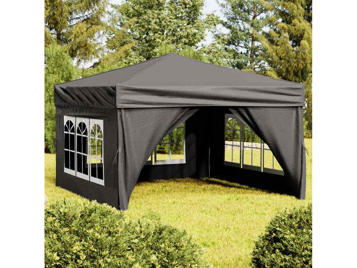 Vidaxl Tenda Para Festas Dobrável Com Paredes Laterais 3x3 M Antracite