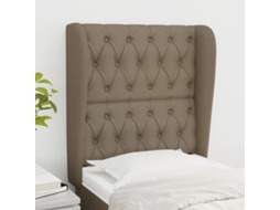 Vidaxl Cabeceira Cama C/ Abas Tecido 83x23x118/128cm Cinza-acastanhado