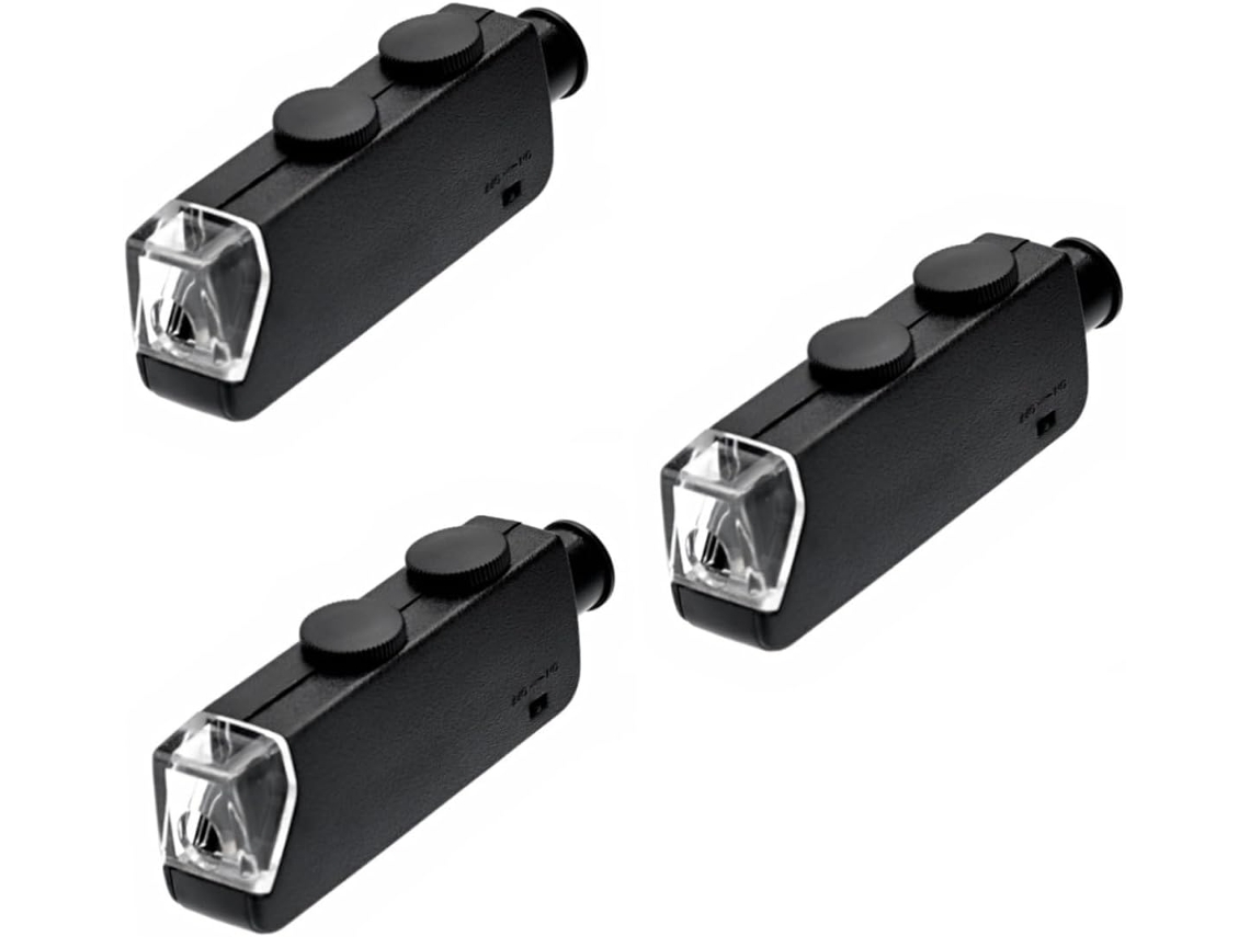 Microscópio de Bolso Led de 3 Peças para Observação Detalhada e Exame Preciso. SFUSHOS