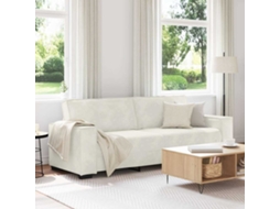 Vidaxl Sofá De 3 Lugares 220x78x84 Cm Veludo Cor Creme