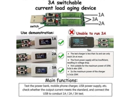 Lurelia Testador Usb-c, Pd3, 3 A, 5.1 A, 1 A, Qc3.0 Para Carga, Tensão E Corrente Ref. 127