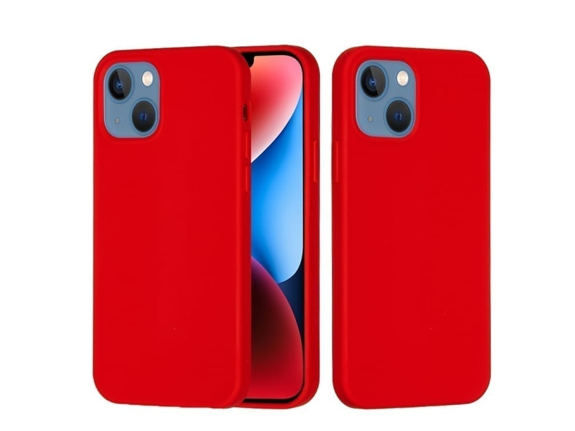 Capa De Silicone Para Iphone 15 - Cor Sólida, Proteção Fina E Antiaderente - Vermelha