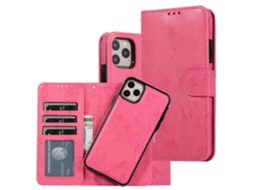 Capa Para Iphone 14 Pro Max Pele Sintética Anti-riscos Magnética Rosa