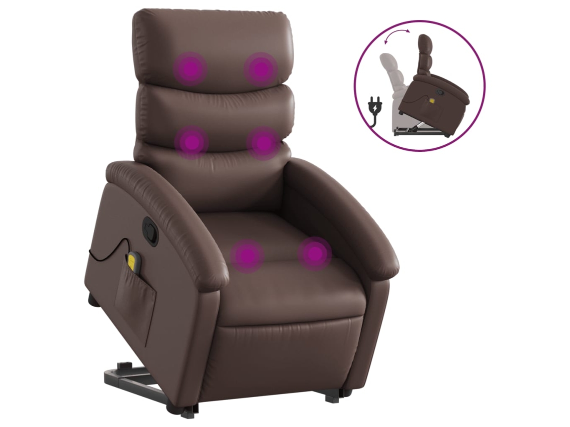 Stand Up Massage Recliner Chair, Stand Up Massage Recliner Chairs Vidaxl Marrom Couro Artificial