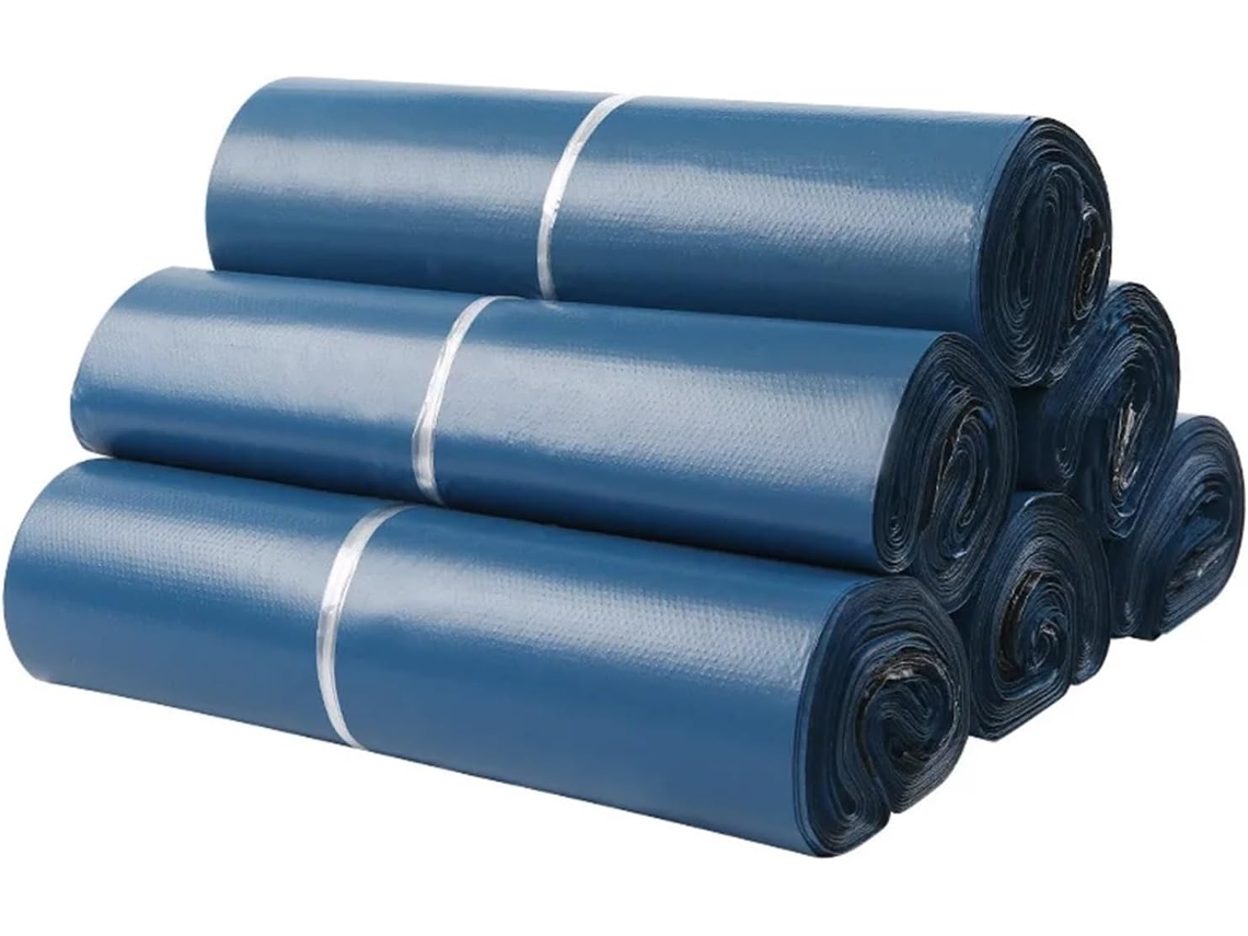 Saco plástico azul para embalagens expressas, envelopes impermeáveis para envio, sacos para correspondência e armazenamento.