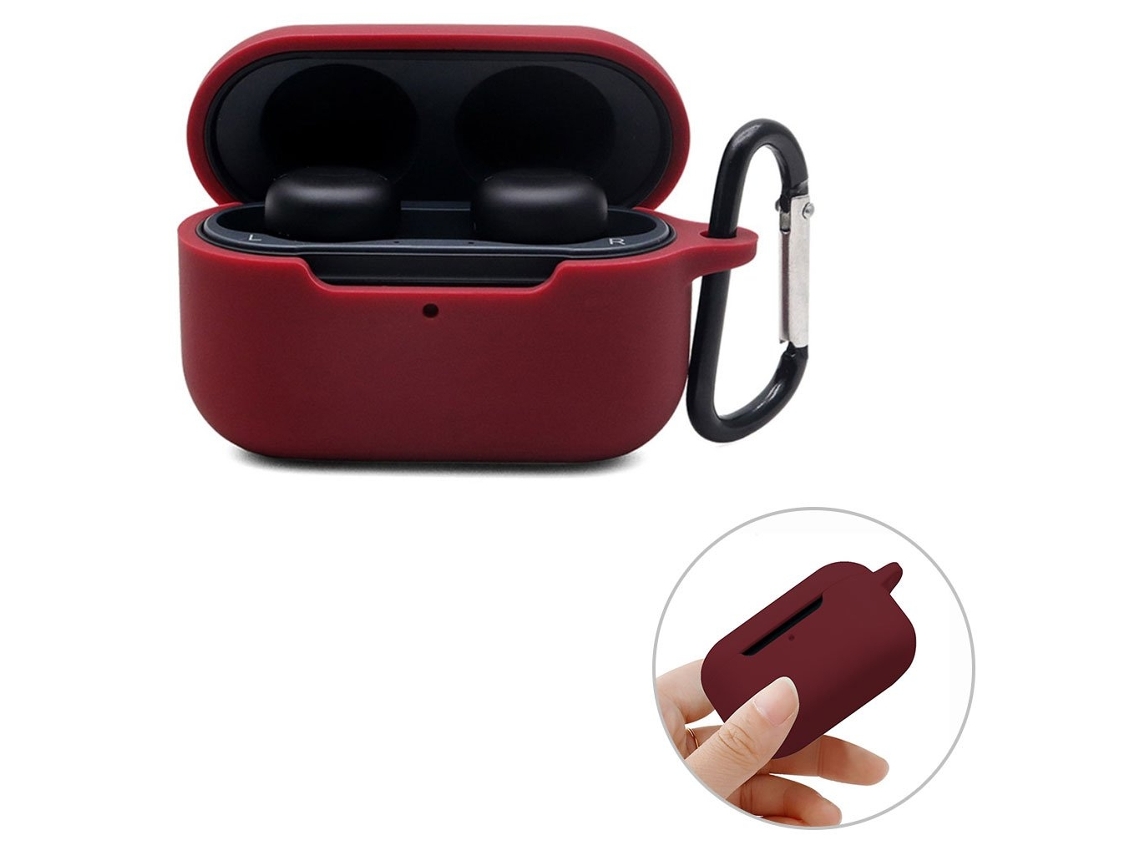 Capa De Silicone Com Fivela Para Echo Buds 2 Borgonha Brilvibera