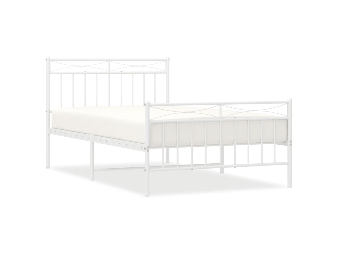 Estrutura de Cama com Cabeceira e Pés Metal Branco MAISON EXCLUSIVE 107x203 cm