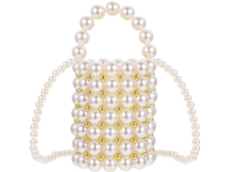 Bolsa Tipo Balde Elegante, Feita À Mão Com Miçangas E Alça De Ombro, Ideal Para Mulheres Em Passeios E Eventos Noturnos.
