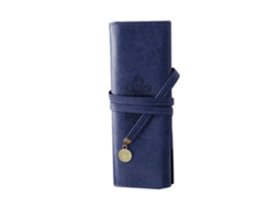 Estojo para Caneta de Couro Sintético Bandage Estilo Vintage Compacto com Grande Capacidade 7x19,5cm