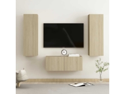 Vidaxl 3pcs Conjunto De Móveis De Tv Derivados Madeira Carvalho Sonoma