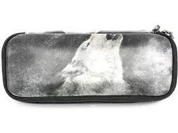 Conjunto Grande Com Estampa Lobo Uivando Lápis, Marcadores E Maquiagem, Escola Ideal, Escrivaninha, Adultos