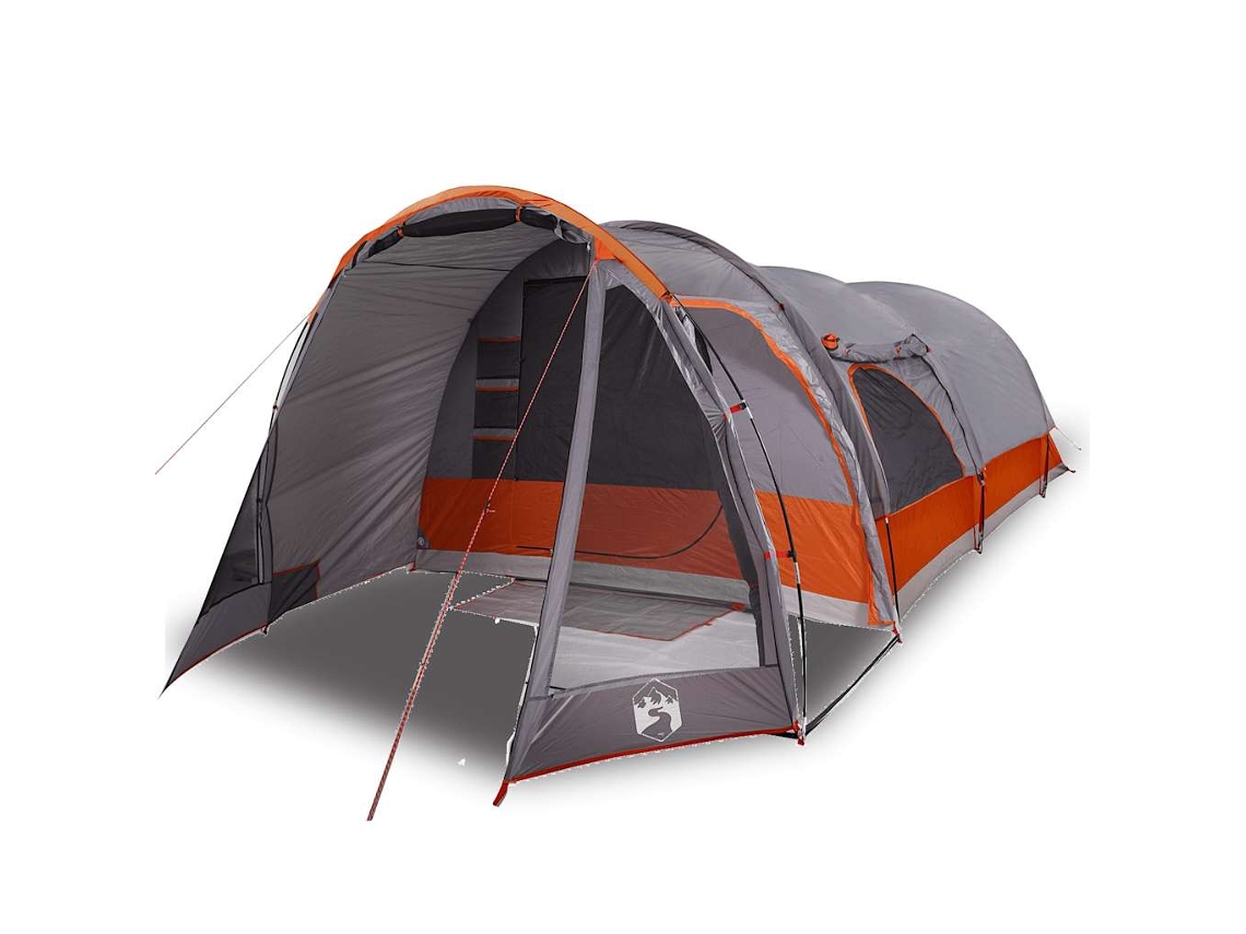 Tenda familiar túnel para 8 pessoas VIDAXL impermeável cinzento