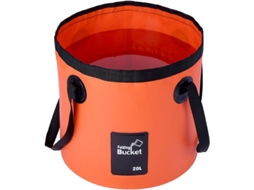 Cubo Plegable 20l Naranja Portátil para Campamento, Senderismo, Pesca Y Viajes Resistente a Lágrimas Y Duradera