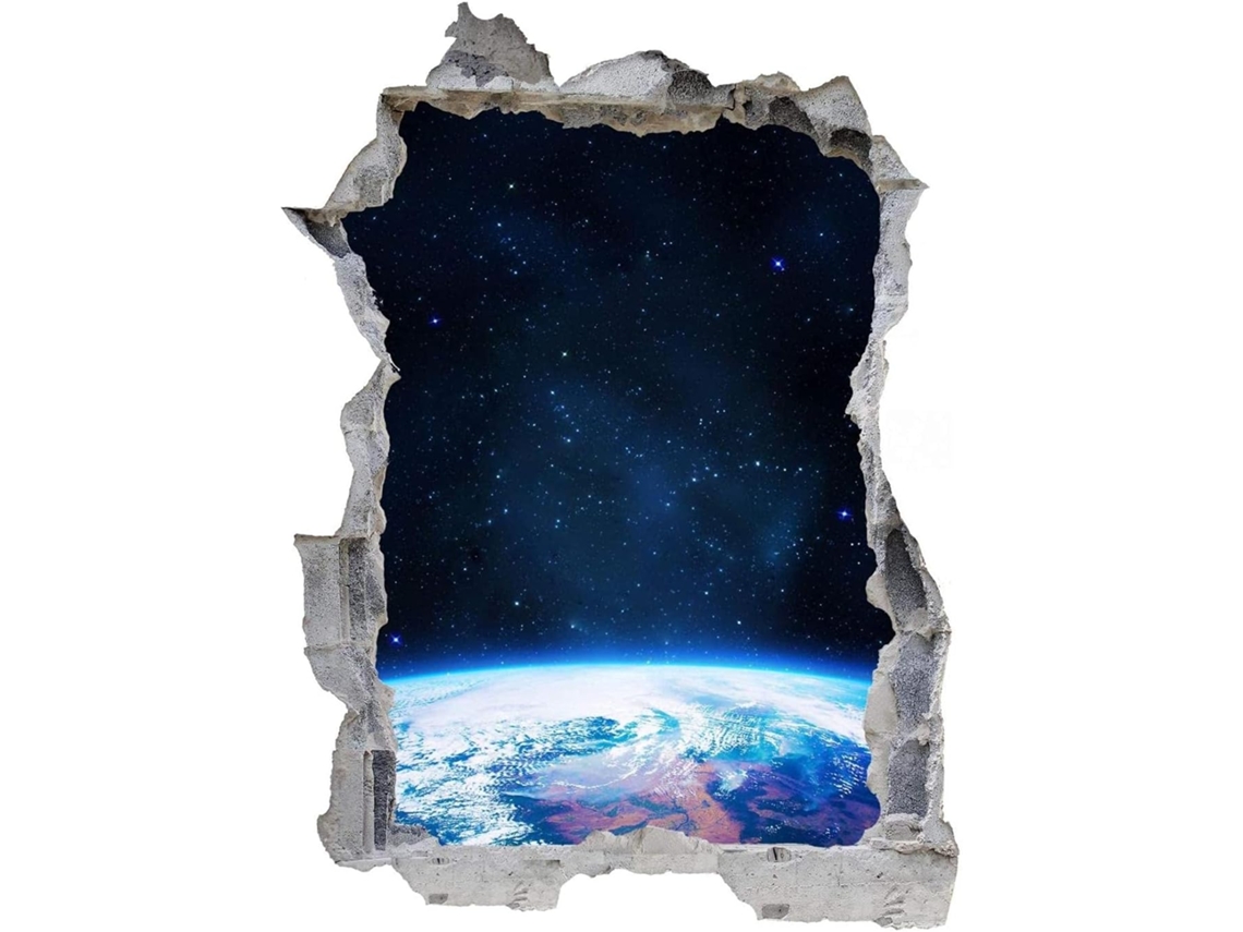 Adesivos Muraux Space Earth Adesivo Mural Para Salão De Beleza Quarto Cozinha Escritório Adulto Criança 56x81cm