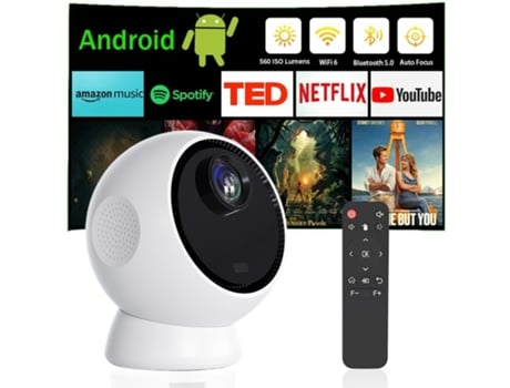 Projetor portátil 4k para home theater Q1 Yuyan com suporte para projeção sem fio, sistema Android Yuysan