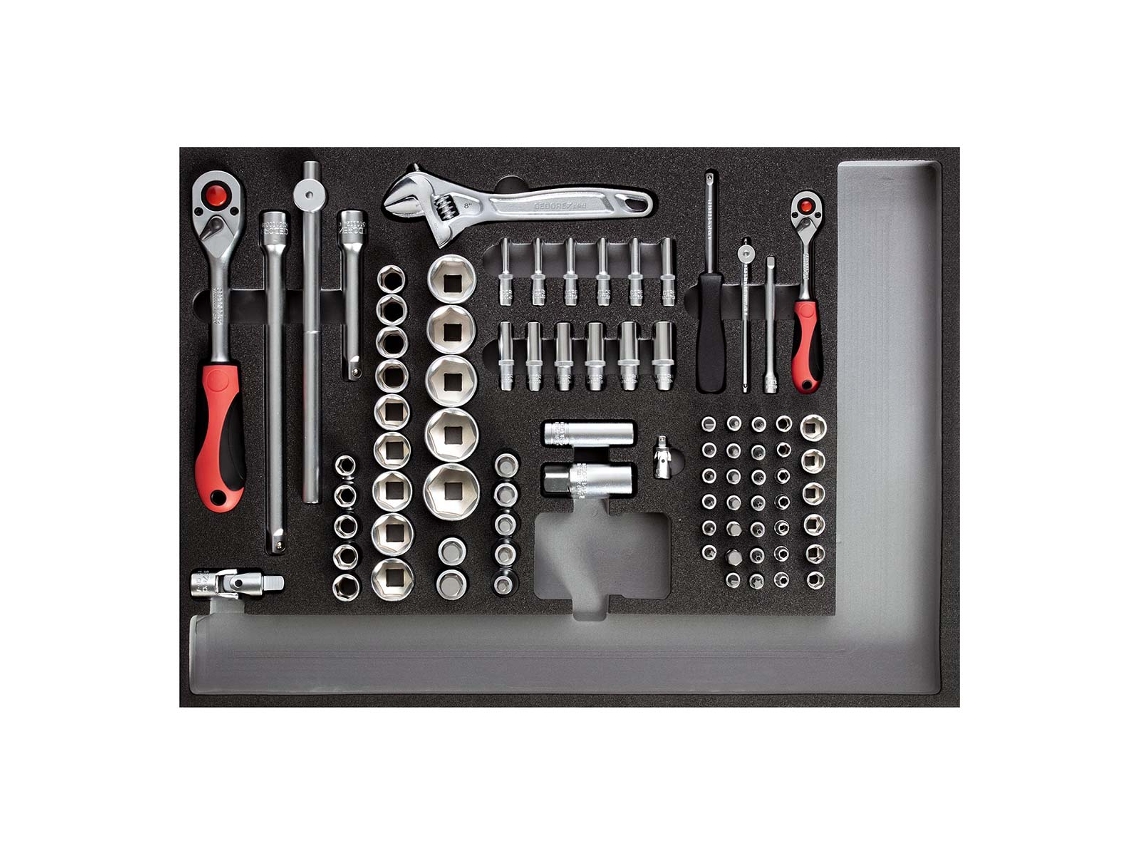 Conjunto de chave de soquete, módulo Ct 1/41/2, 87 peças (3301681) GEDORE RED R22350000