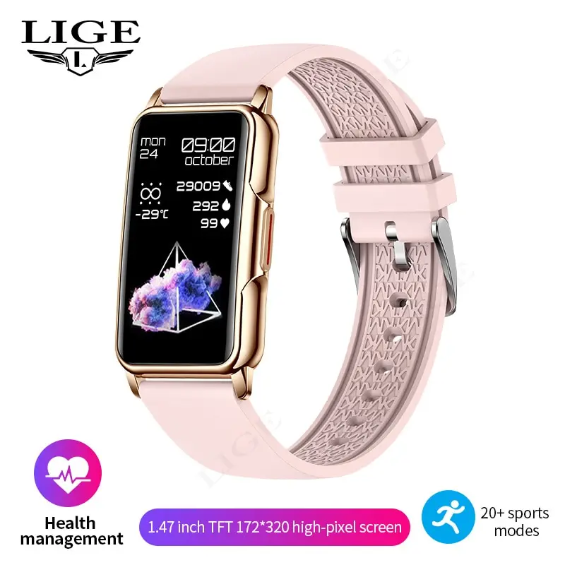 (rosa) Smartwatch Com Tela Sensível Ao Toque Completa, Chamadas Via Bluetooth, À Prova D'água E Rastreador De Atividades Físicas.