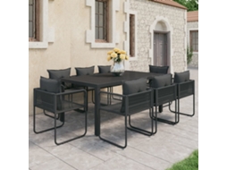 Pcs Conjunto De Jantar Para Jardim Vime De Pvc Preto Dkd Home Decor