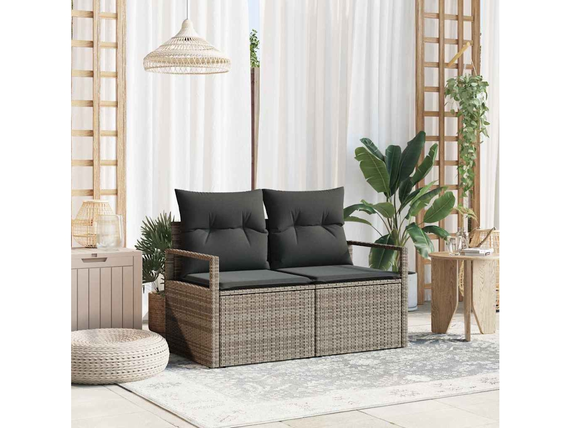 Vidaxl Sofá De Jardim Com Almofada 120 X 62 X 69 Cm. Vime Pe
