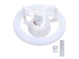 Ventilador de teto com luz LED E27 giratório 360° para quartos, cozinhas e garagens com controle remoto | S/MARCA