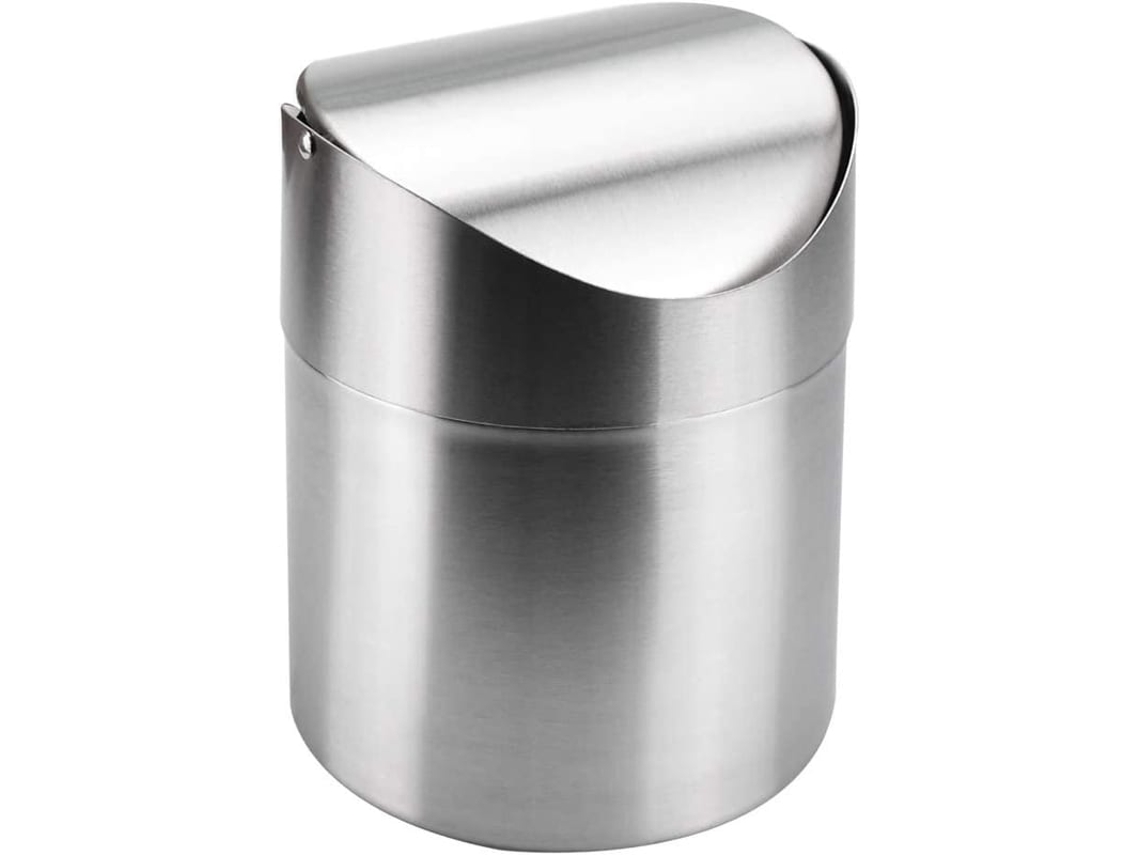 Mini Lixeira De Mesa Aço Com Tampa Para Casa E Escritório