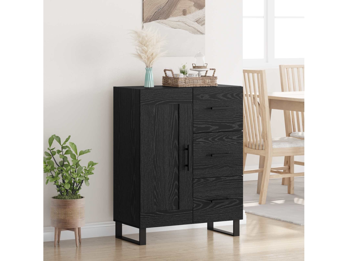 Vidaxl Buffet Com Gaveta Carvalho Preto 69,5 X 34 X 90 Cm