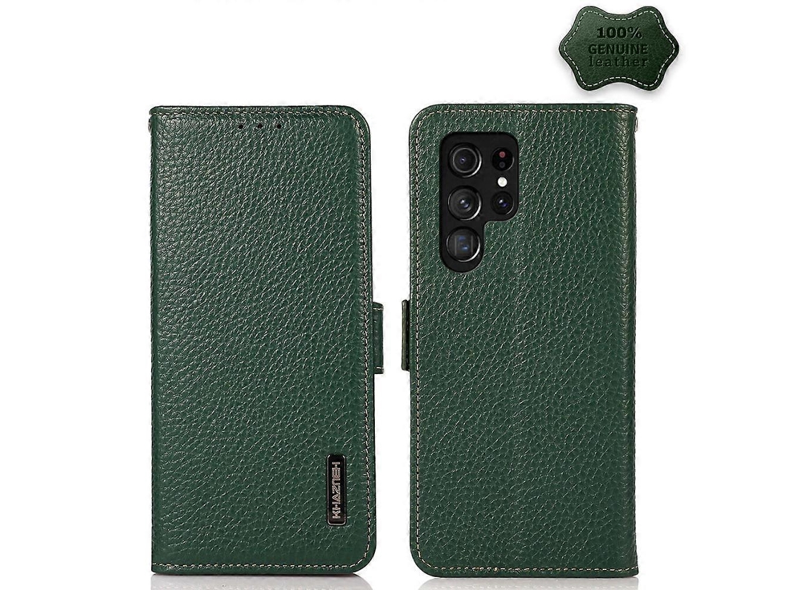 Capa De Celular Khazneh Em Couro Cor Lichia Com Fecho Magnético Lateral E Proteção Rfid Para Samsung Galaxy S23 Ultra 5g