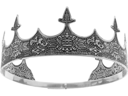 Faixa De Cabeça Masculina Com Coroa Em Metal Prateado - Leve, Confortável E Com Estrutura Resistente.
