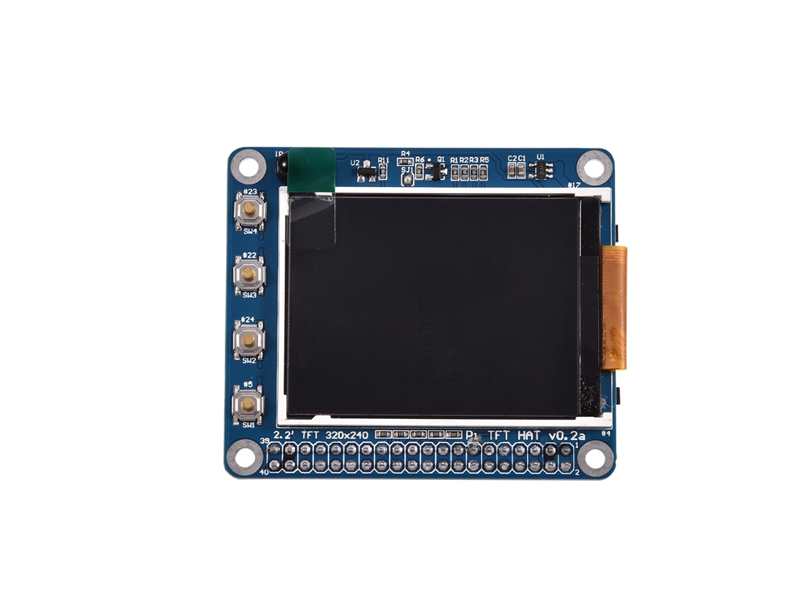 2.2 Polegadas 320x240 Tela Lcd Tft Ips Com Toque Hat Para Raspberry Pi