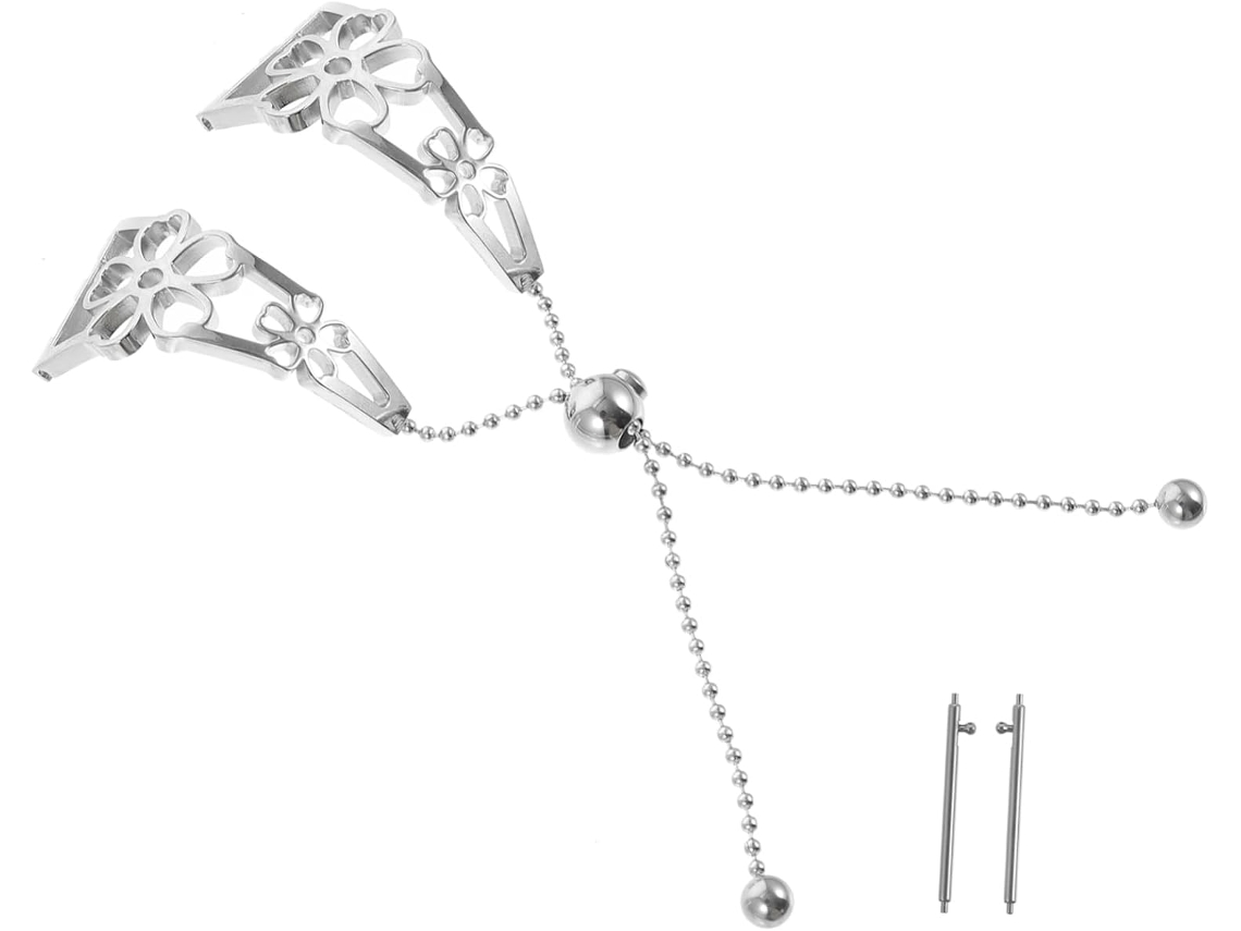 Pulseira De Aço Inoxidável Com Design Flor Vazada, Elegante Para