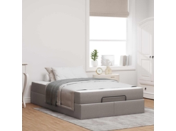 Vidaxl Estrutura De Cama Com Colchão 2 Unid. Cinzento-acastanhado
