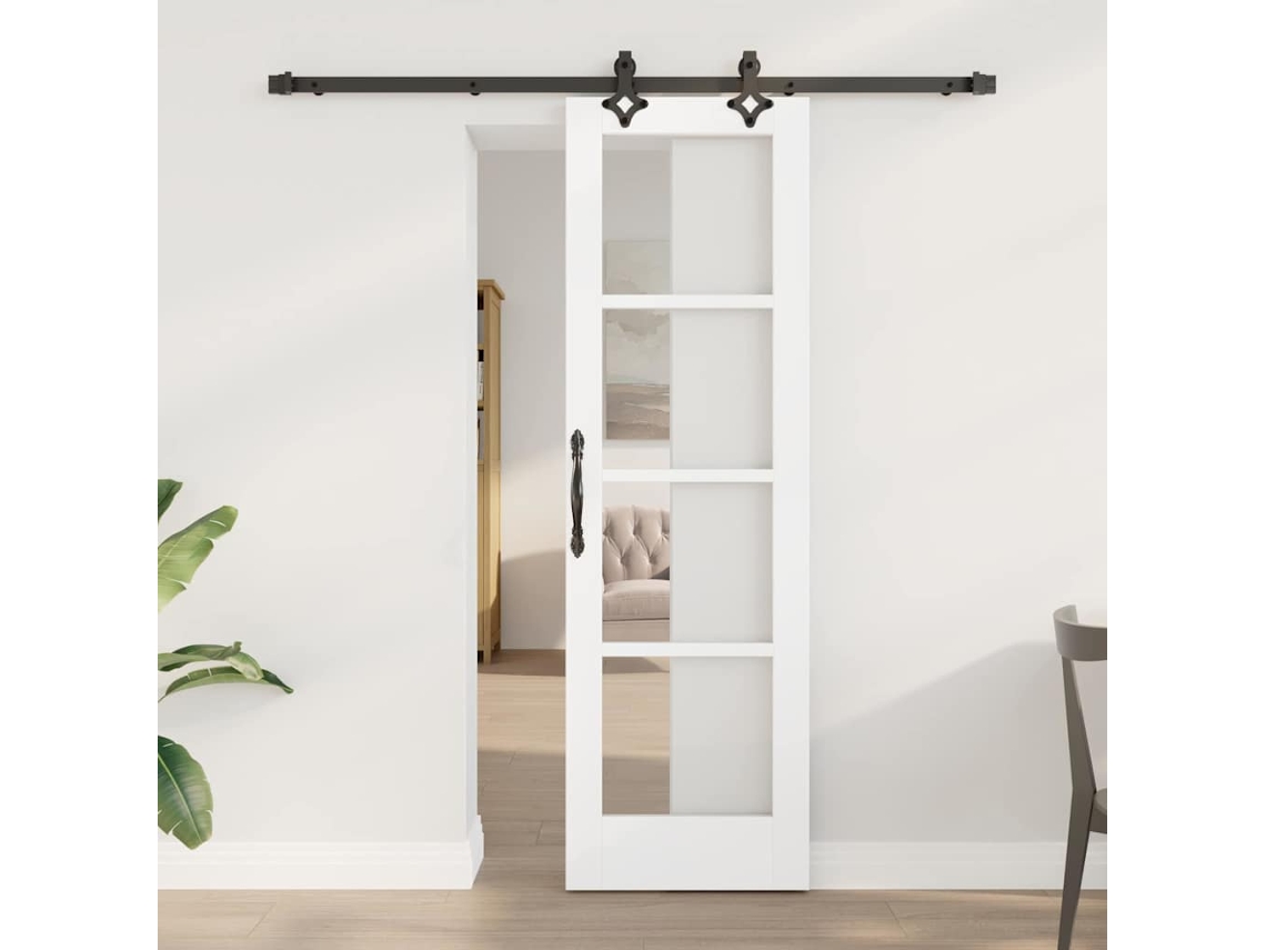 Vidaxl Porta Deslizante Orkdal 61 X 198,5 Cm Branco E Preto